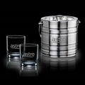 3 Piece Milano Ice Bucket w/ 2 Aristocrat On The Rocks Glasses